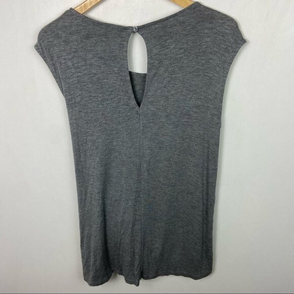 Anthropologie Tie Front Grey Tunic Top Vanessa Viginia Dayla Size Small Boho S - Picture 16 of 16